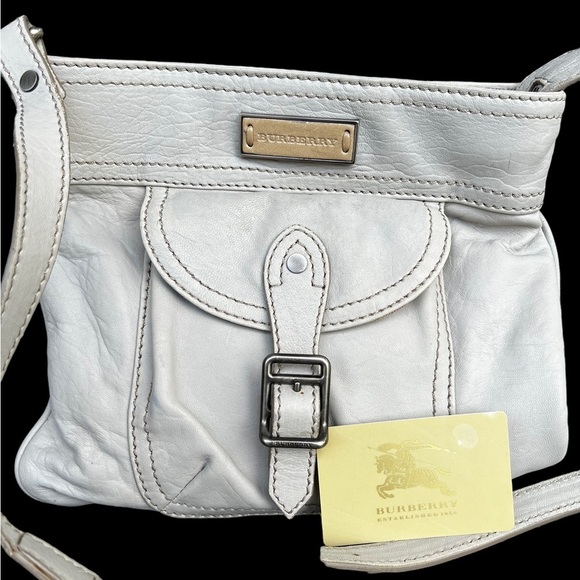 Stone Grey Burberry Crossbody Messenger Bag - Picture 1 of 9